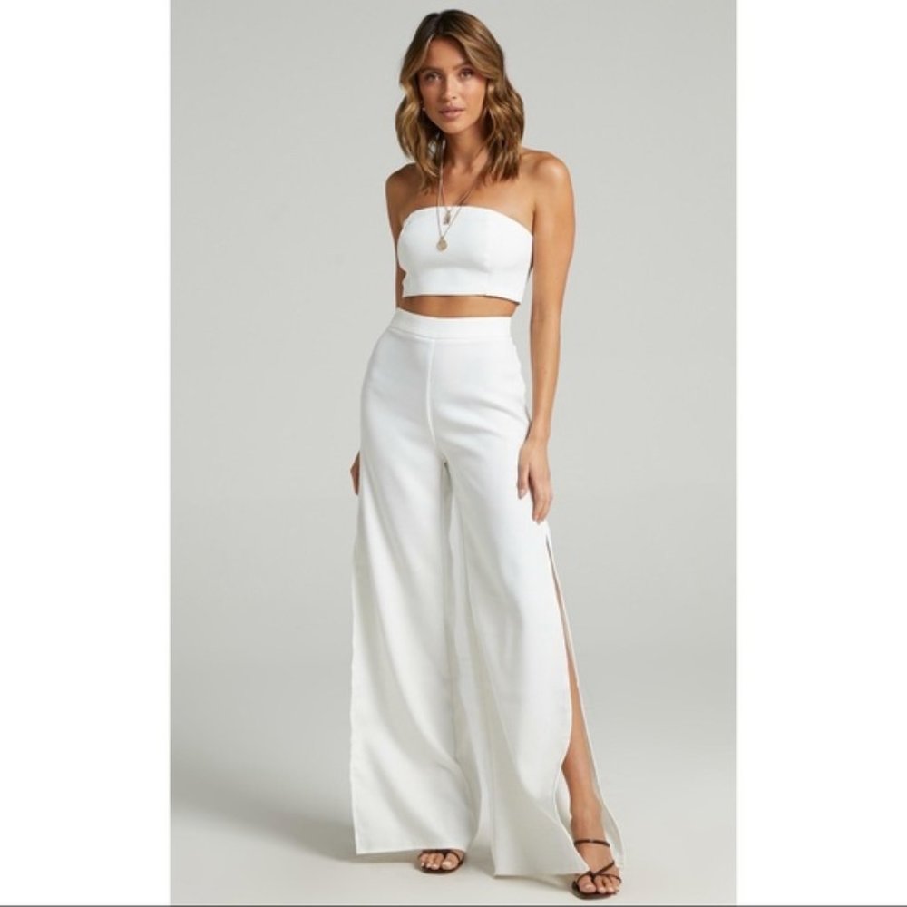 NWT Showpo "I'm The One Two Piece Set" in White